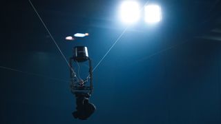 A detailed view of the spidercam during the Bundesliga match between 1. FC Köln and Borussia Dortmund at RheinEnergieStadion on March 07, 2026