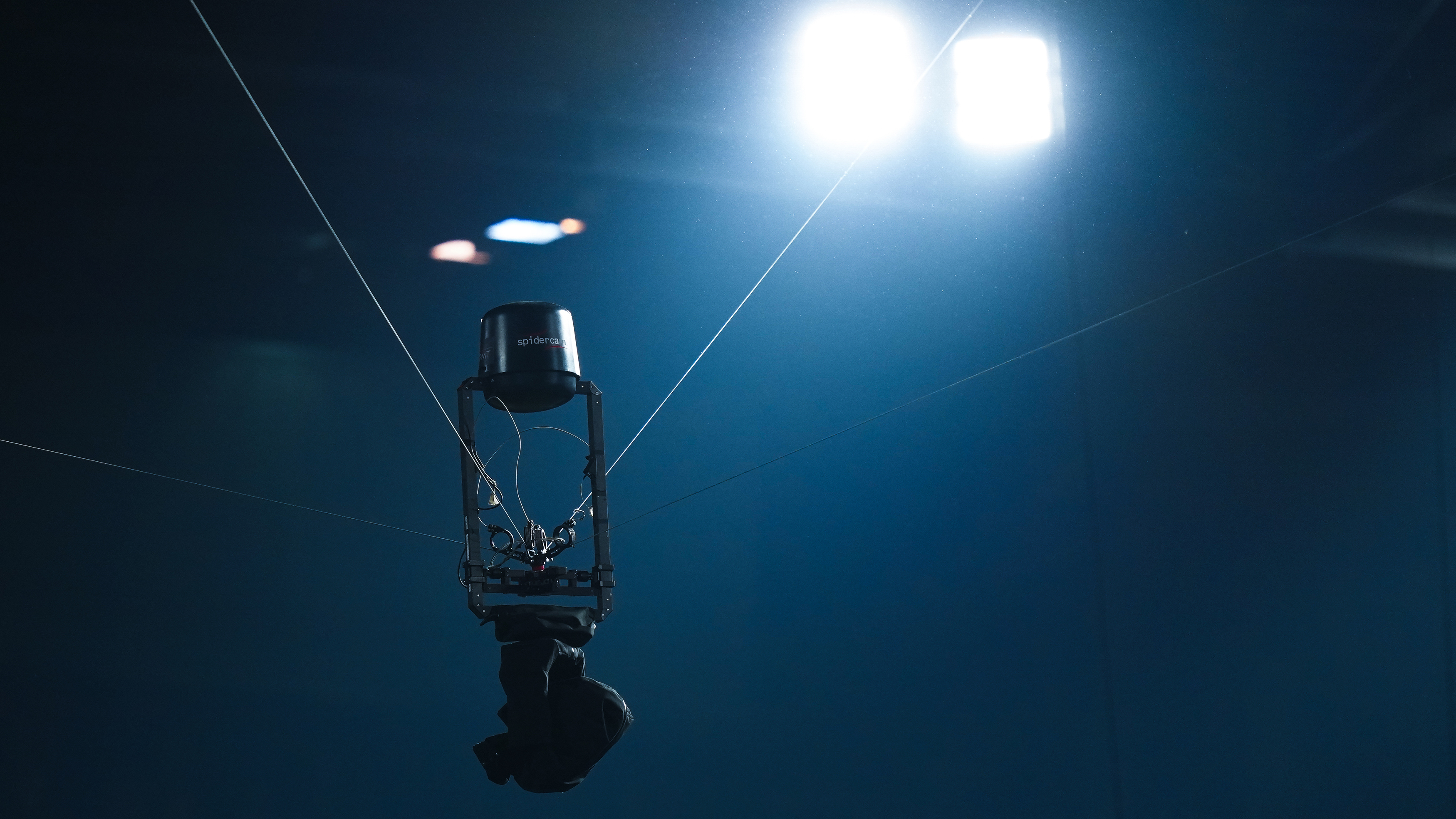 A detailed view of the spidercam during the Bundesliga match between 1. FC K&ouml;ln and Borussia Dortmund at RheinEnergieStadion on March 07, 2026