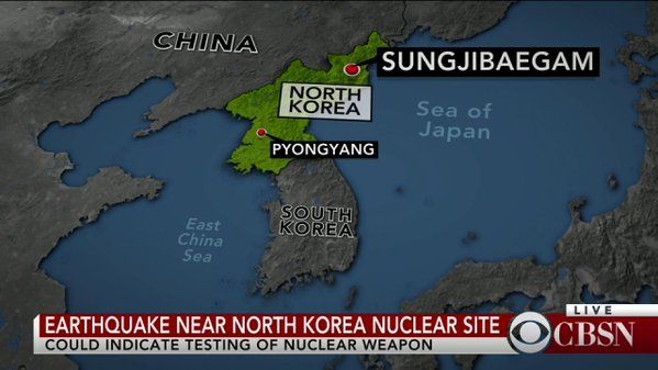 A map showing where the earthquake was detected.