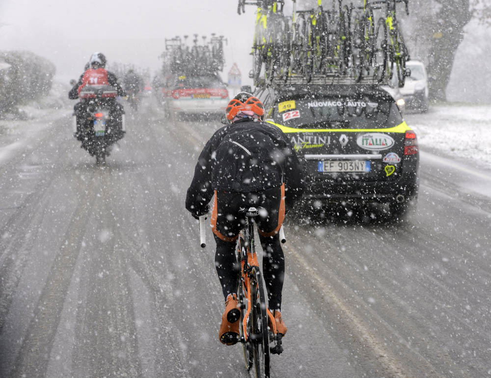 An Euskatel cyclist in Milan San Remo