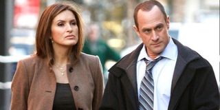 Mariska Hargitay as Olivia Benson and Christopher Meloni as Elliot Stabler in Law & Order: SVU.