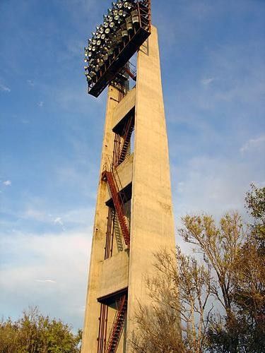 Classic socialist-realist style stadium lighting.