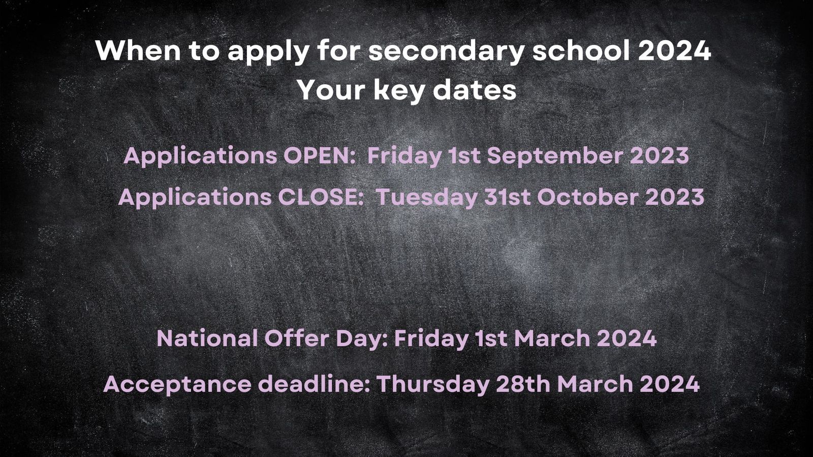 When to apply for secondary school 2024, and the 4 important dates you