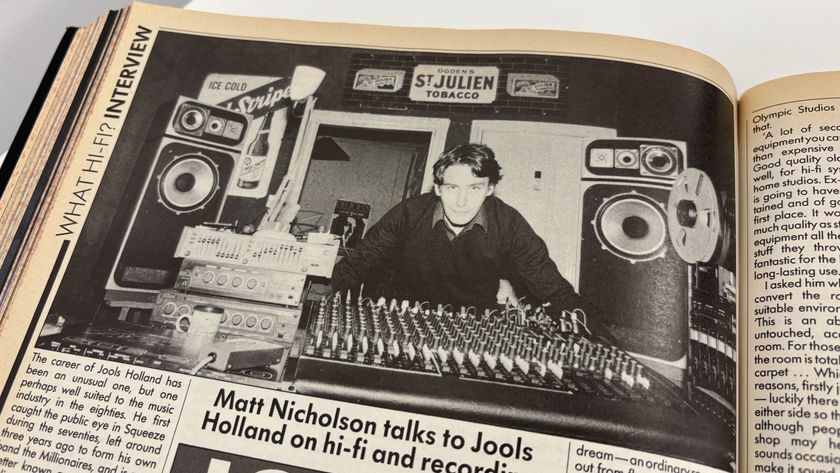 Jools Holland article showing a picture of him stood in front of his recording studio equipment