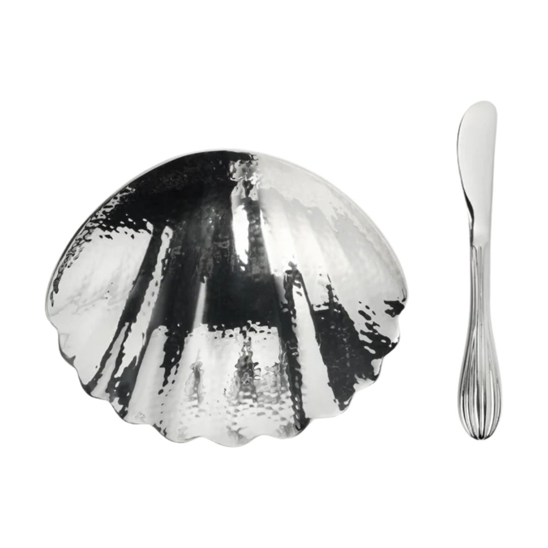 Westwing Collection, Westwing I Victoria Beckham, Stainless Steel Butter Dishes Isla With Knives, Set of 4