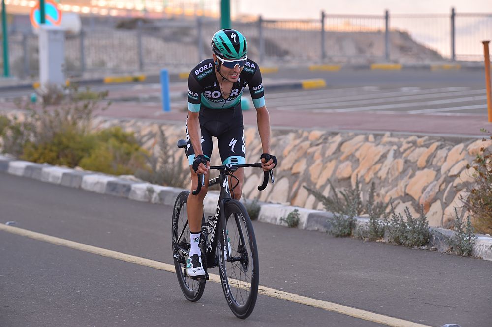 Emanuel Buchmann (Bora-Hansgrohe) attacks at stage 3 UAE Tour