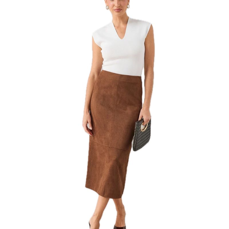 Very, Suede Pencil Midi Skirt