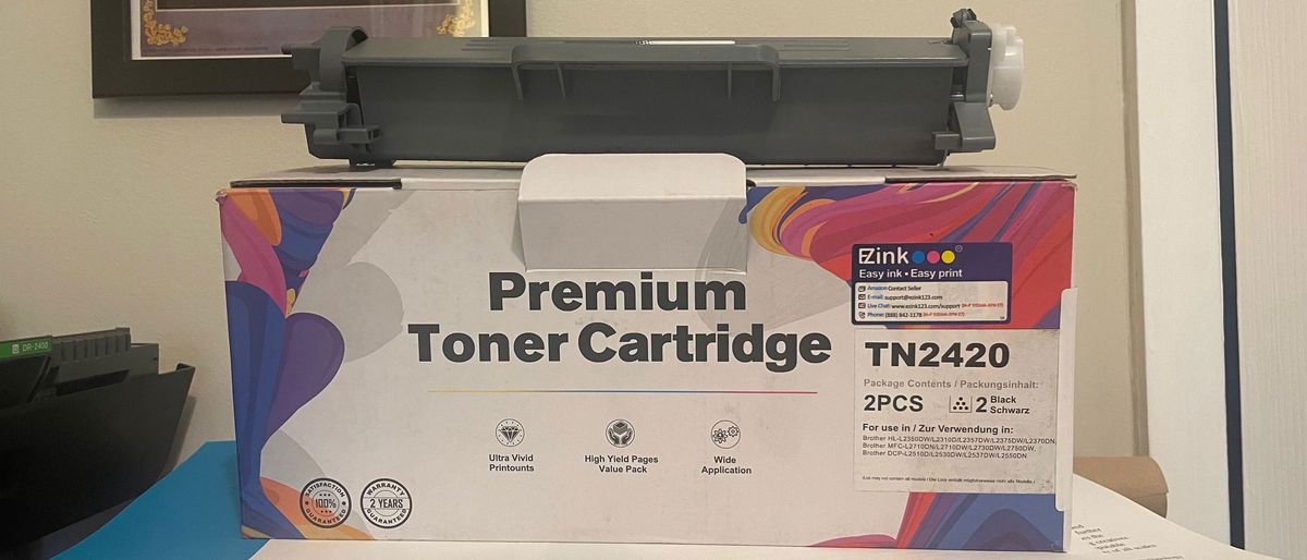 E-Zink cartridge on top of box