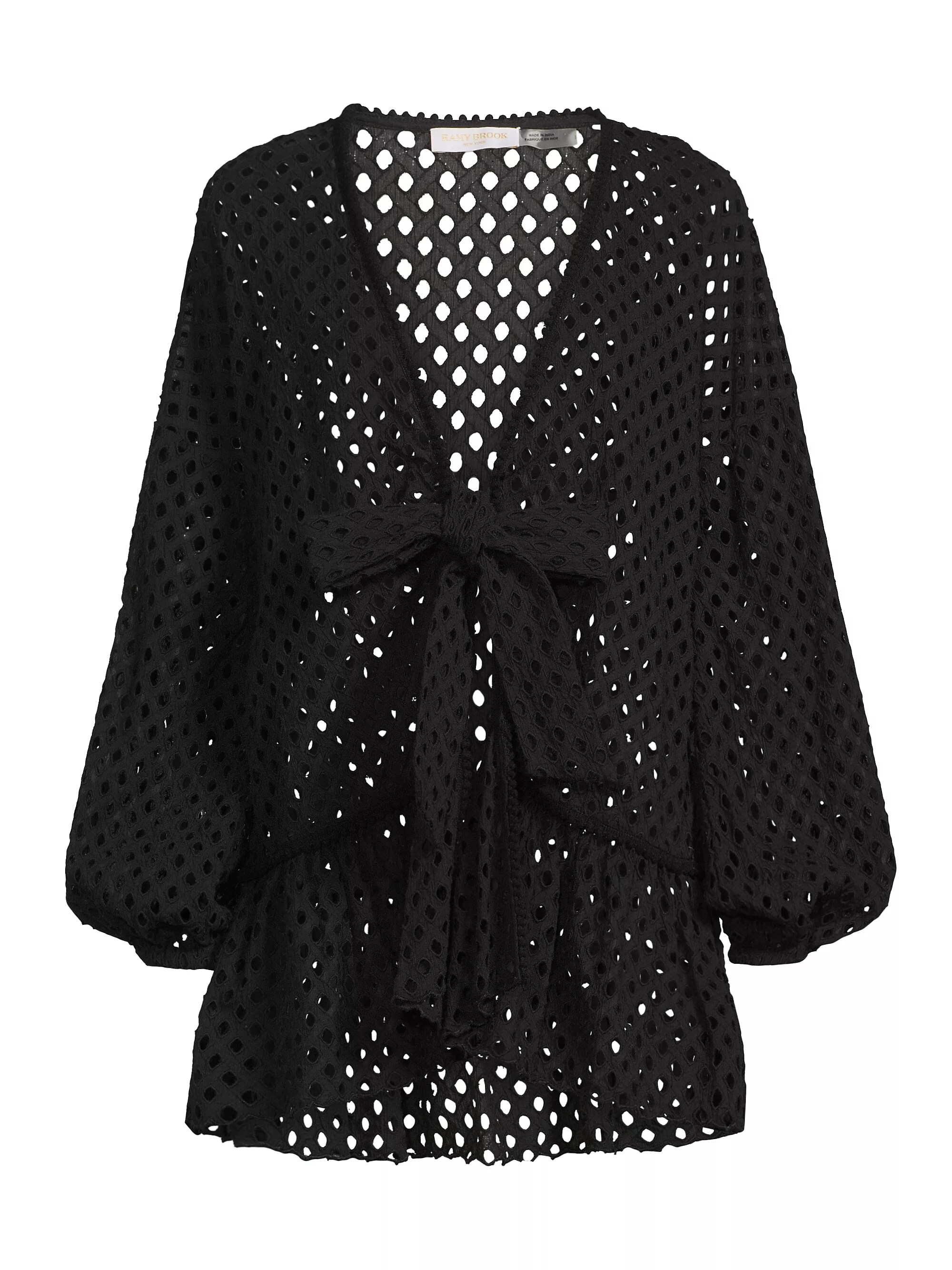 Caya Cotton Tie-Front Cover-Up Minidress