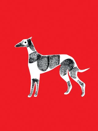 ‘Greyhound’ by Marion Deuchars – a two-colour screenprint in a limited edition of 100 signed pieces