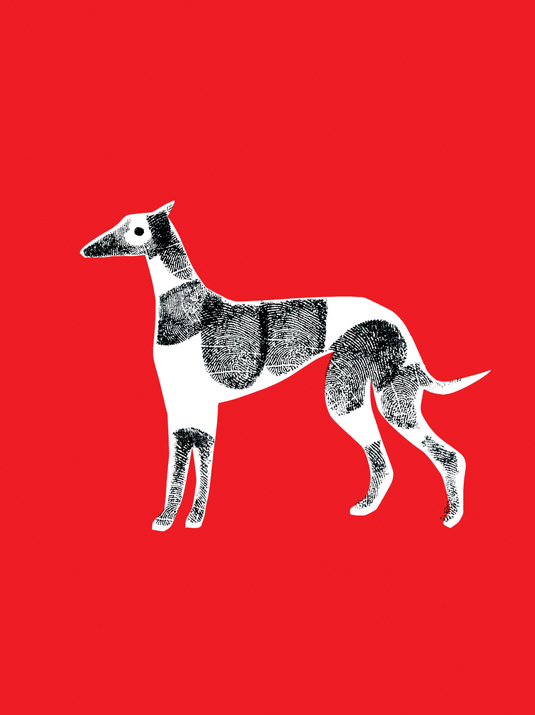 ‘Greyhound’ by Marion Deuchars – a two-colour screenprint in a limited edition of 100 signed pieces