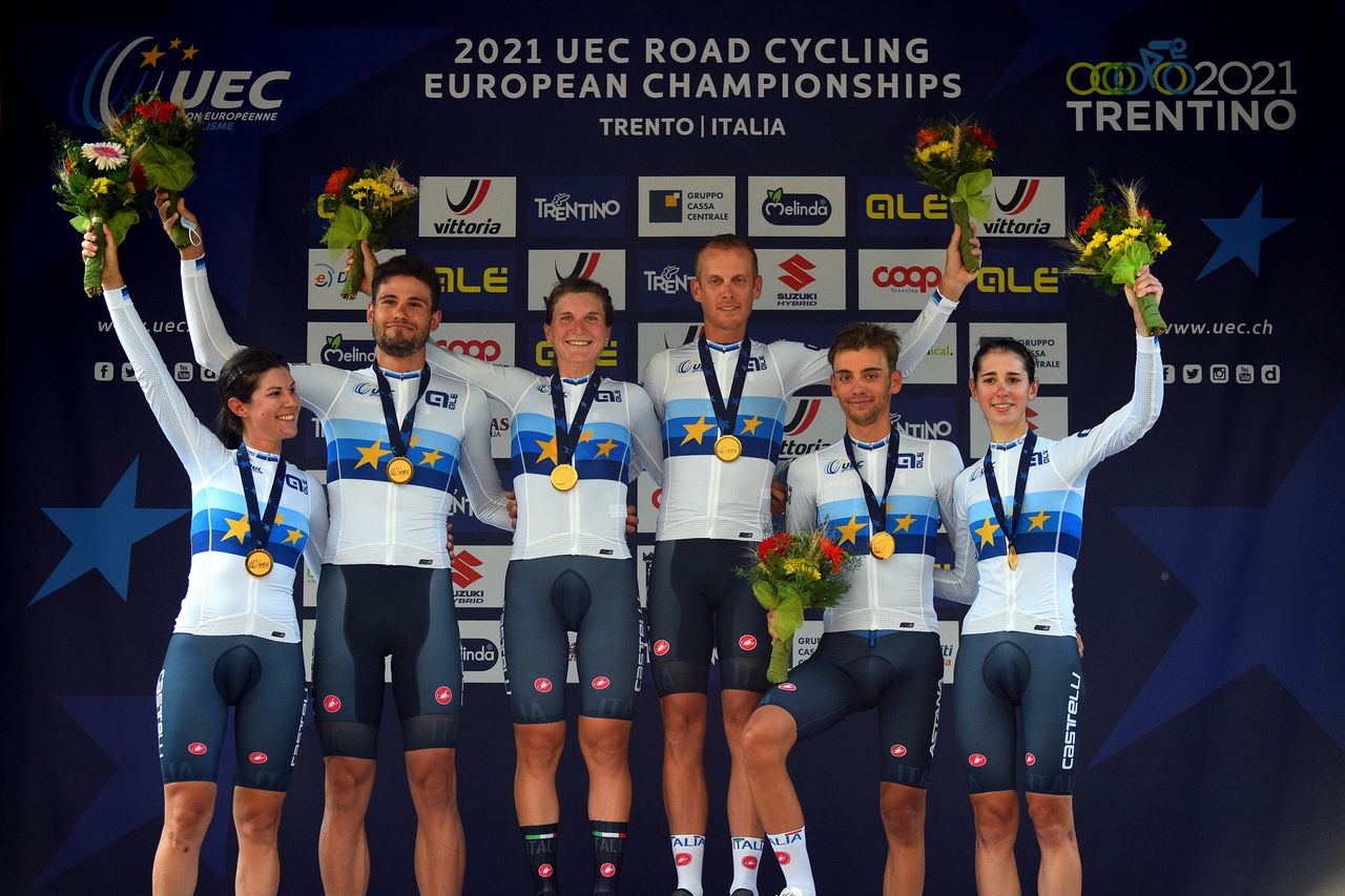 Italy won the Team Relay at the 2021 European Road Championships