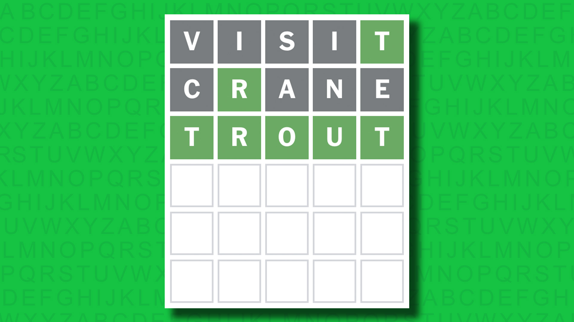 NYT Wordle answer for game 1415 on a green background
