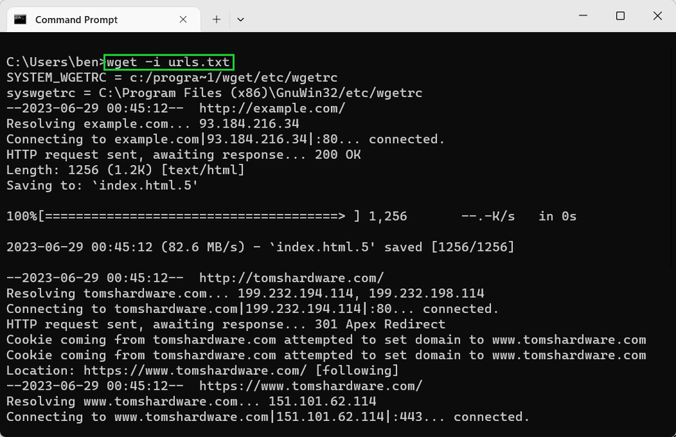 How to Use Wget to Download Files at Windows' Command Line | Tom's Hardware