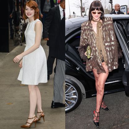 celebrities wearing valentino rockstud pumps throughout the years