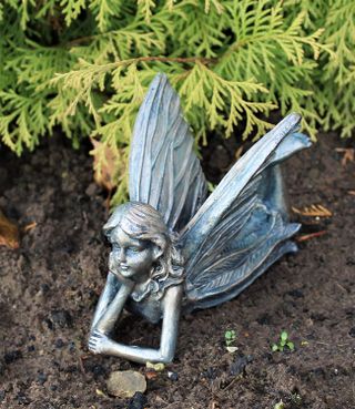 Lying Fairy garden statue
