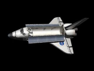 A space shuttle model