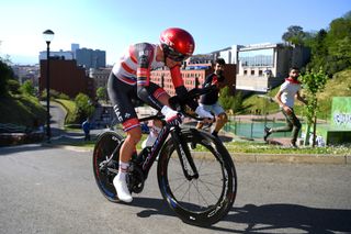 BILBAO SPAIN APRIL 05 Tadej Pogacar of Slovenia and UAE Team Emirates during the 60th ItzuliaVuelta Ciclista Pais Vasco 2021 Stage 1 a 139km individual time trial from Bilbao to Bilbao itzulia ehitzulia ITT on April 05 2021 in Bilbao Spain Photo by David RamosGetty Images