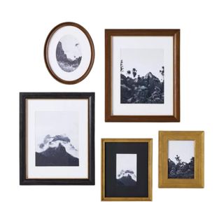 Set of 5 Real Wood Gallery Frames