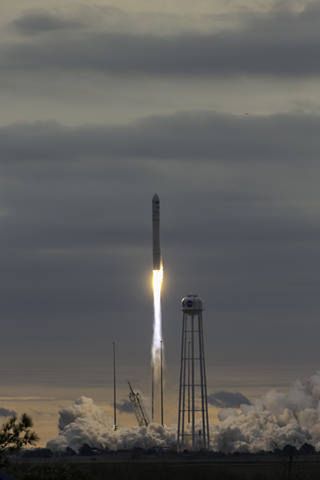 Orbital ATK's Antares rocket launched a Cygnus cargo craft toward the International Space Station on Nov. 11, 2017.