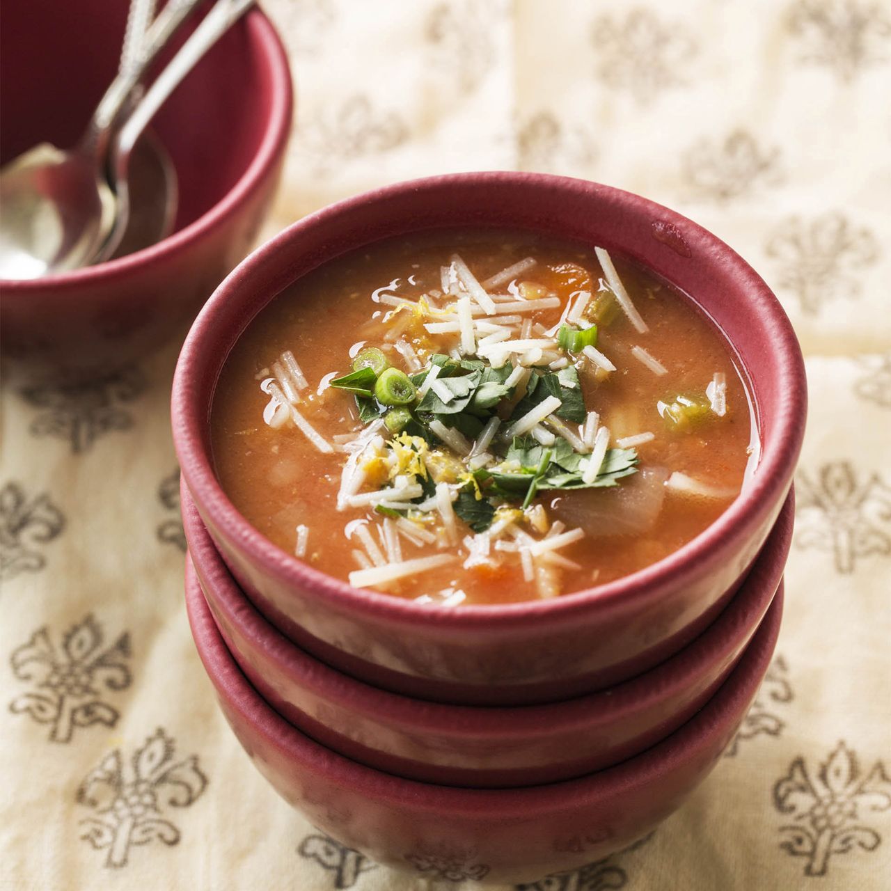 Photo of lentil soup with bacon