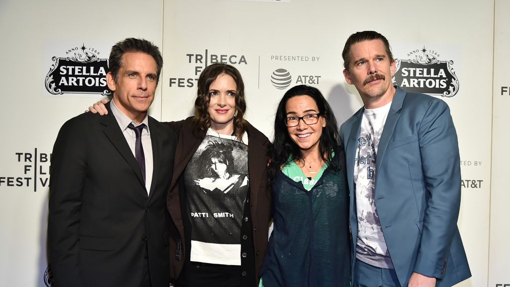 Ben Stiller, Winona Ryder, Janeane Garofalo and Ethan Hawke attend "Reality Bites" 25th Anniversary - 2019 Tribeca Film Festival at BMCC Tribeca PAC on May 04, 2019, in New York City.