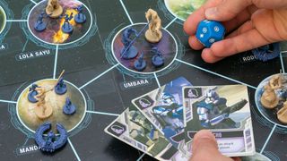 A dice is rolled during the attack phase of Pandemic: Star Wars: The Clone Wars