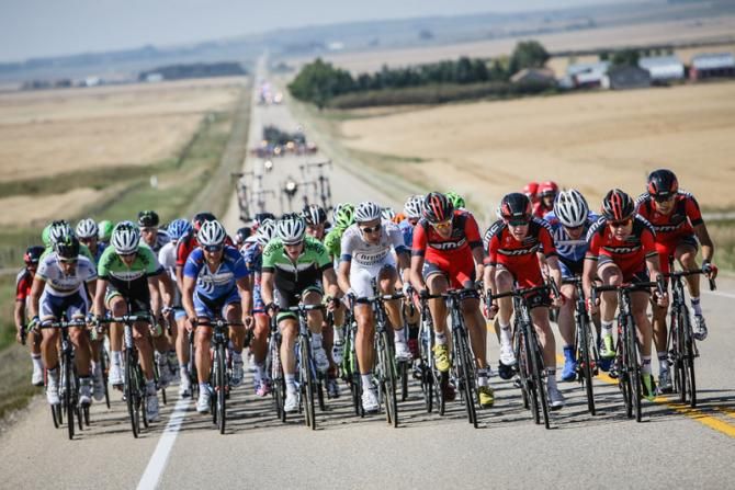 BMC gets on the front to force the breakup of the peloton.