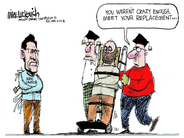 Political cartoon Eric Cantor Tea Party