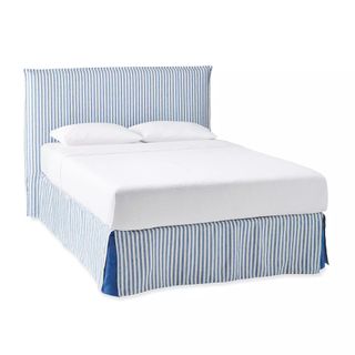 James Headboard & Bedskirt - French Blue Bengal Stripe