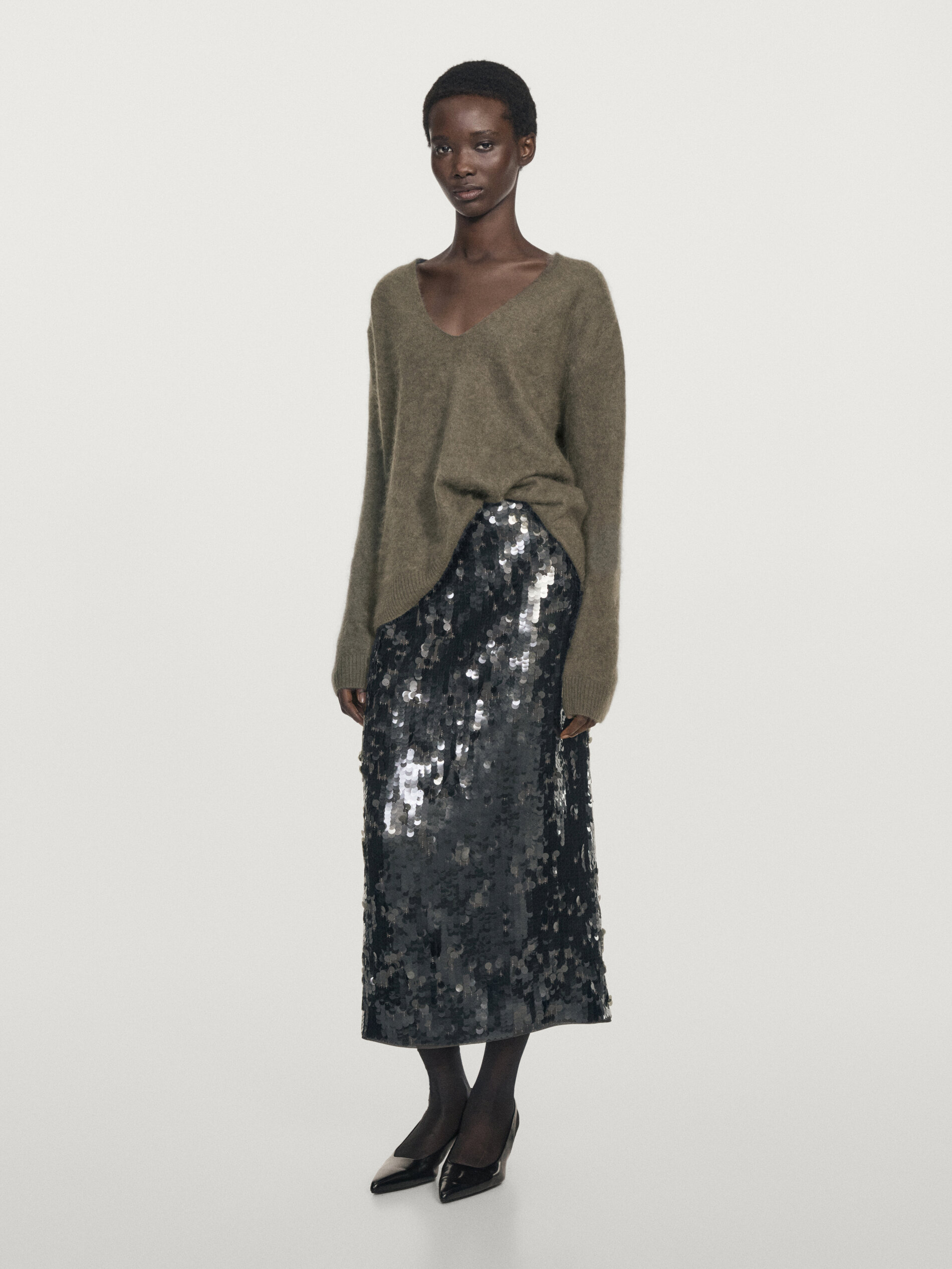 Midi Skirt With Sequins