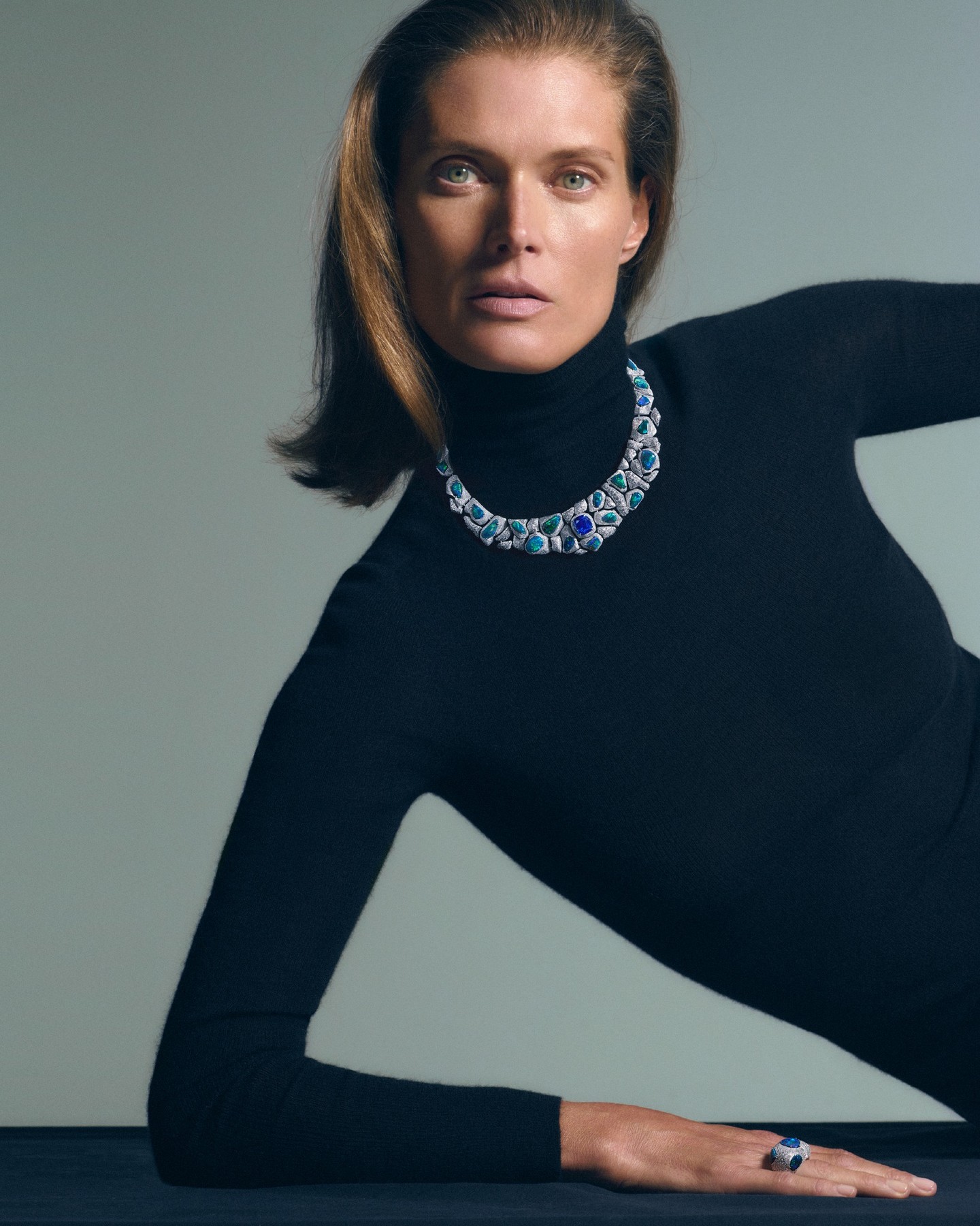 Woman wearing Piaget jewelry.