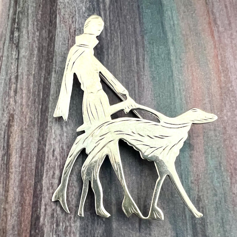 Art Deco High Society Brooch. 1920s Style (sterling Silver, Us, 1980s Design) 2.50&amp;rdquo;x 2&amp;rdquo;