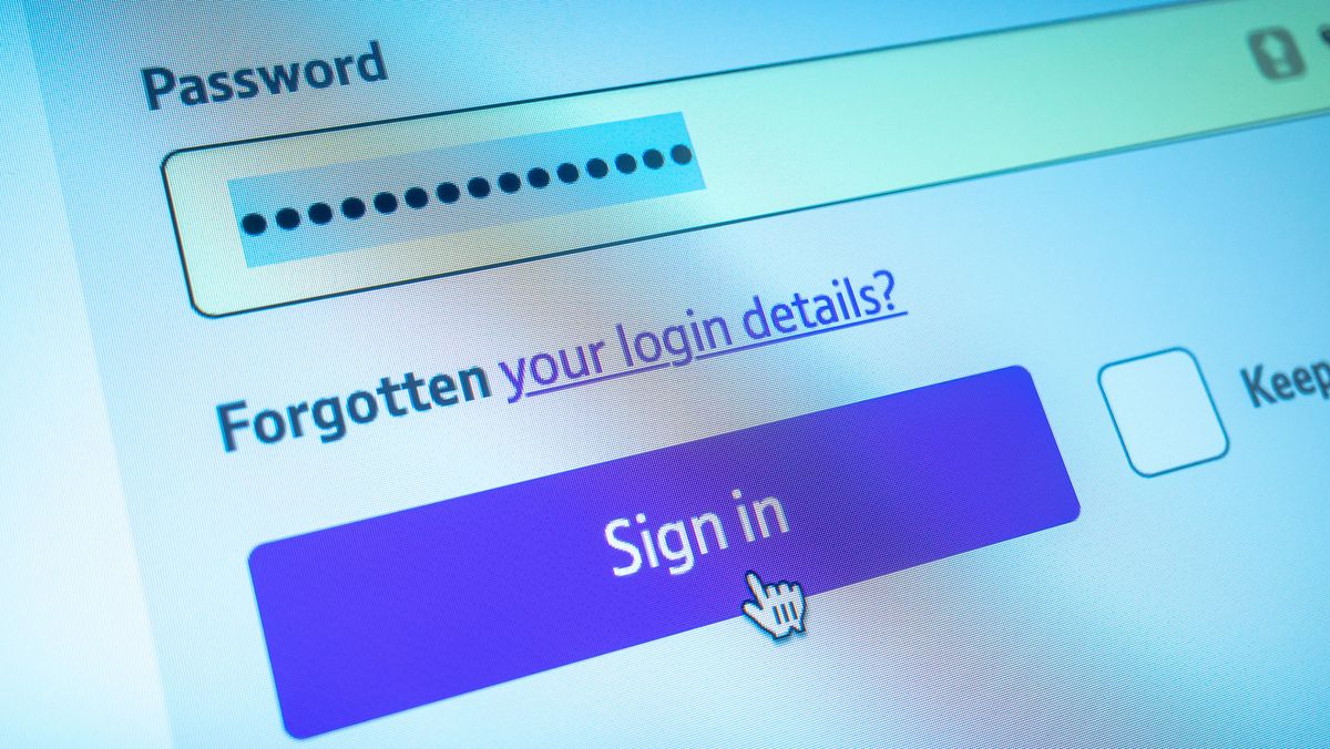 A close-up of part of a login screen where the password field has been filled in and the curser is hovering over the Sign In button