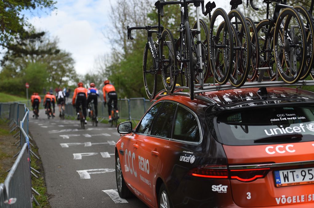Greg Van Avermaet and the CCC Team on the Liege route