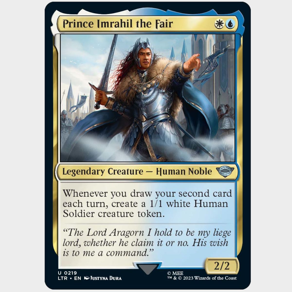 Prince Imrahil card from MTG Lord of the Rings