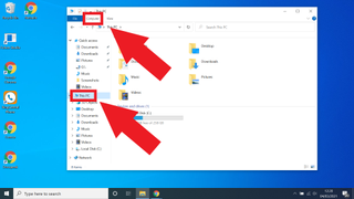 Mapping a network drive in Windows 10 - click on this PC