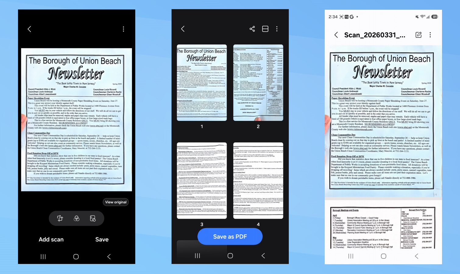 Galaxy S26 Intelligent Document Scanner screenshots.