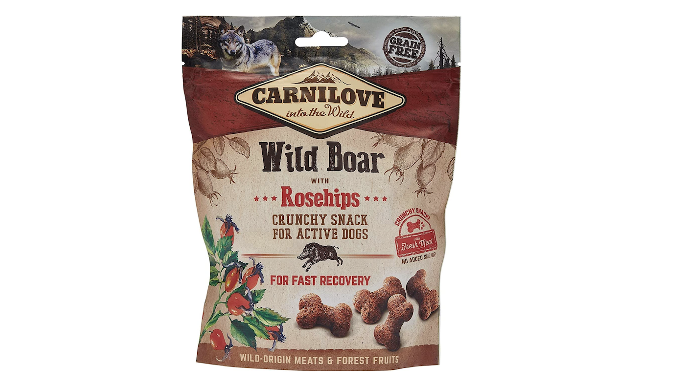 Best dog treats include Carnilove Wild Boar and Rosehip crunchy snacks