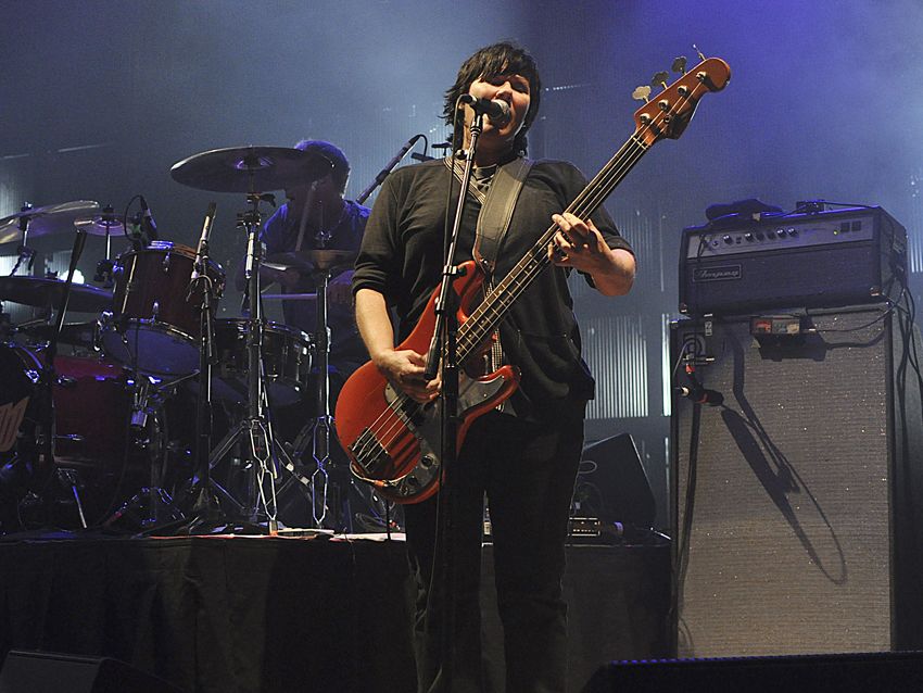 David Lovering and Kim Deal live at the Ryman Auditorium in Nashville, Tennessee in September 2010