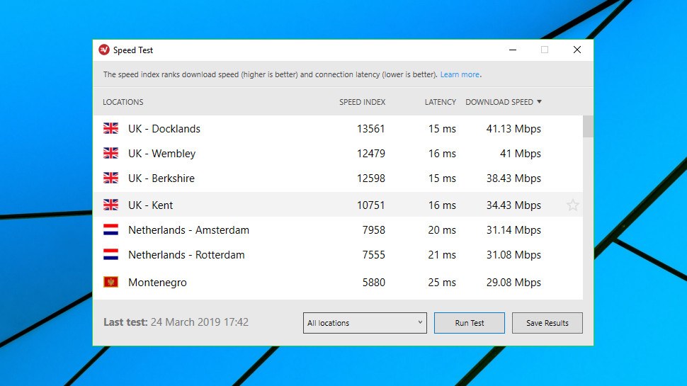Windows speed test