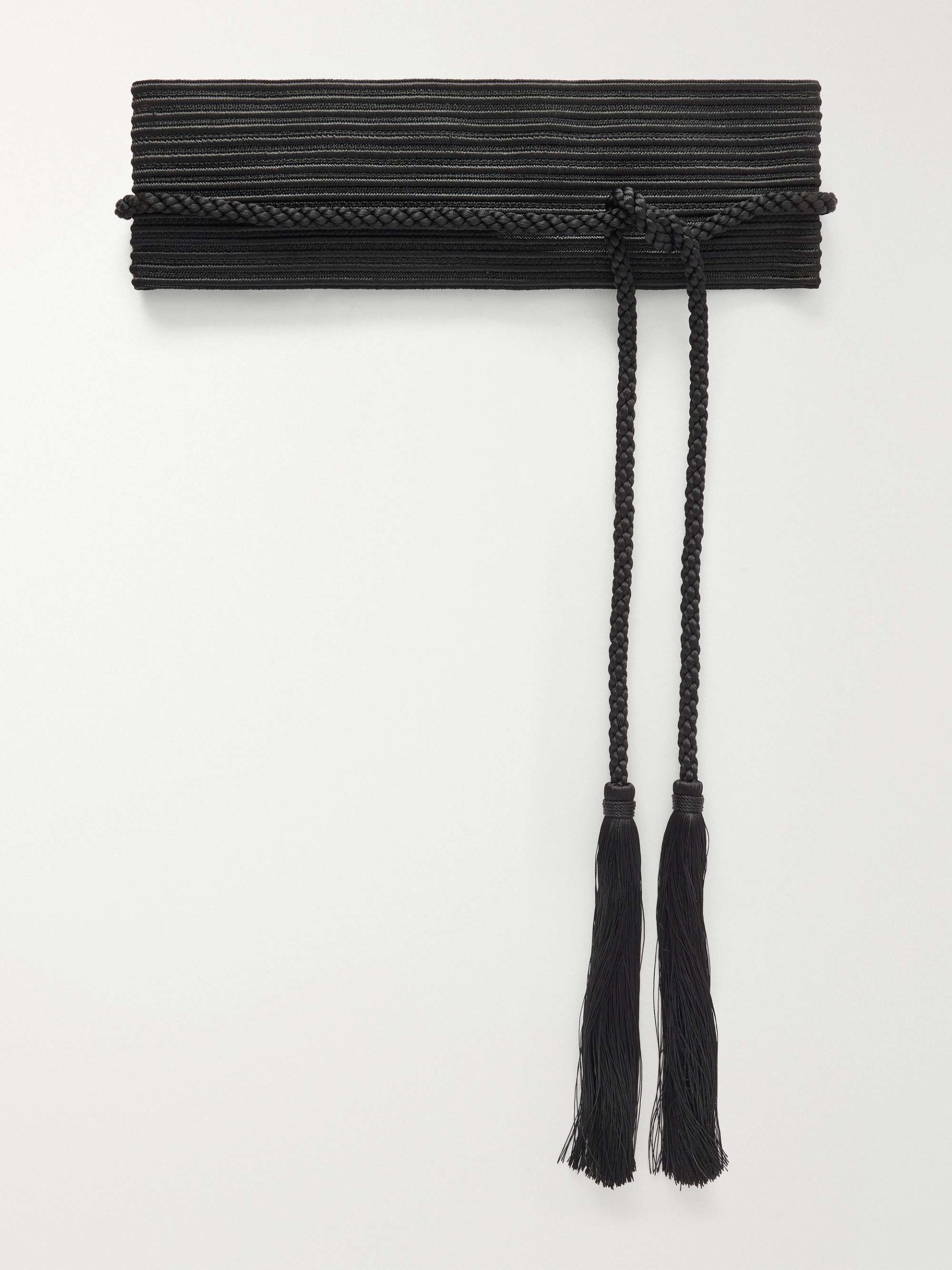 Vesper Tassel-Detailed Grosgrain Belt