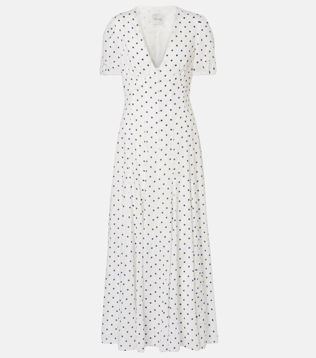 Paloma Polka-Dot Maxi Dress in Blue - Posse