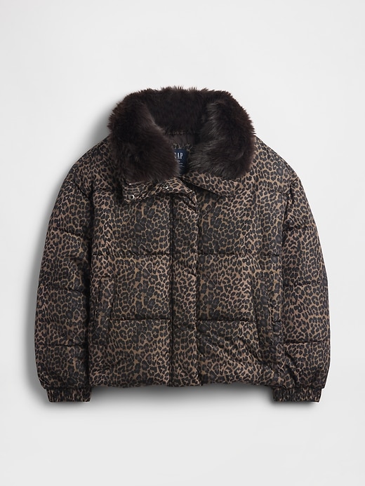 Faux Fur-Trim Puffer Jacket
