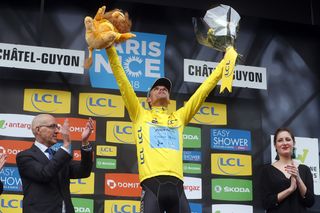 Luis Leon Sanchez in yellow after stage 3 of Paris-Nice