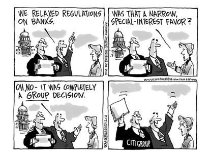 Political cartoon Wall Street CitiGroup Congress