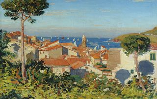 The Town of Collioure (1908) shows Innes’s Impressionist-influenced brushwork