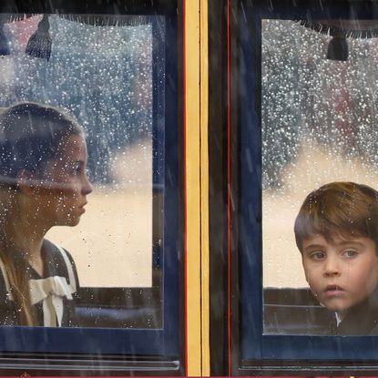 Princess Charlotte of Wales and Prince Louis of Wales during Trooping the Colour on June 15, 2024 in London, England.