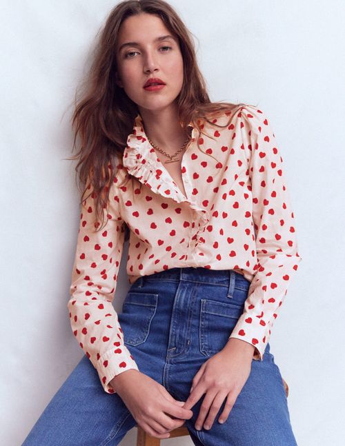 Isabel Ruffle Cotton Shirt