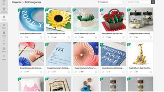 A screen of projects in Cricut Access
